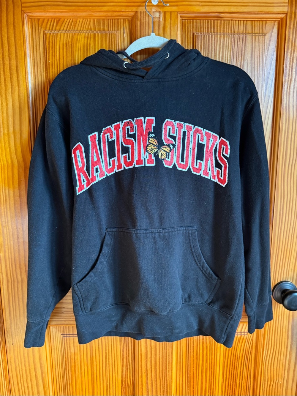 PacSun Black "Racism Sucks" Graphic Hoodie - Black